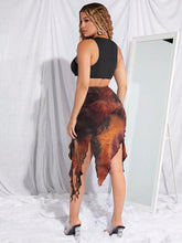 SXY Tie Dye Asymmetrical Hem Skirt